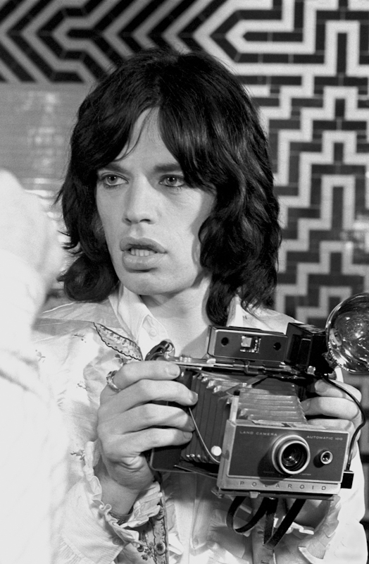 Mick Jagger on the set of 