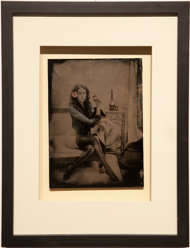 Drinking Wine - Ambrotype on Black Glass - $500