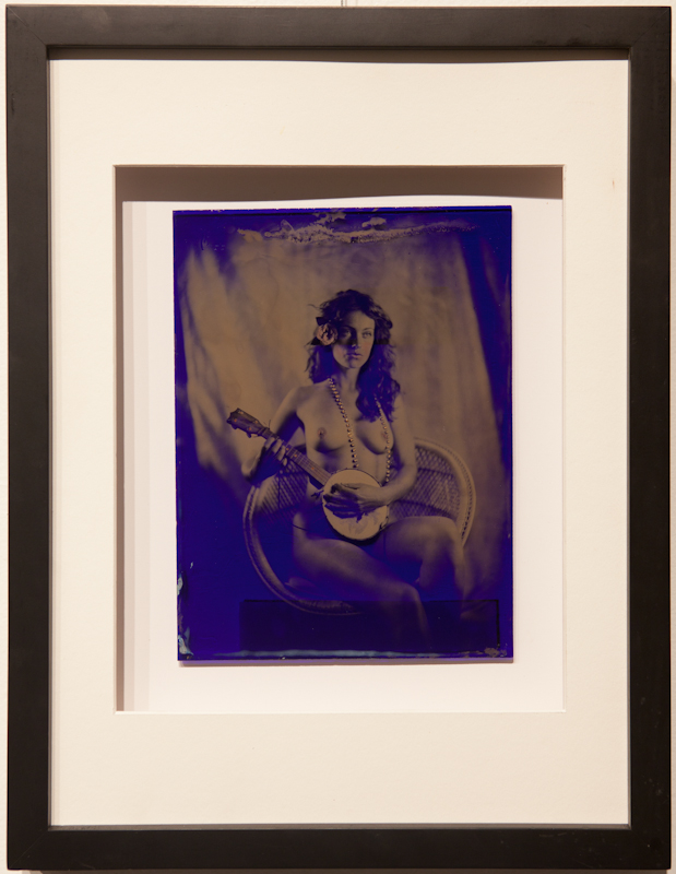 Ukelele Lady - Ambrotype on Blue Glass - $500