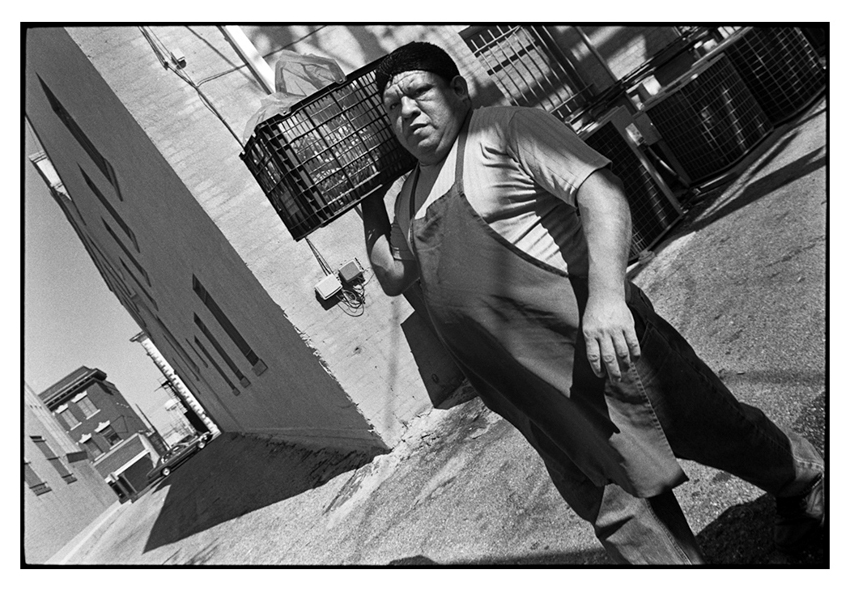 Restaurant Worker Downtown - 12x18 on 16x20 - $1000